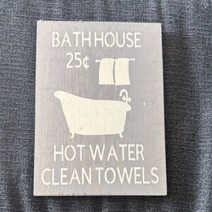 Rustic Gray Bath House Sign